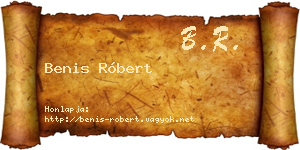 Benis Róbert névjegykártya